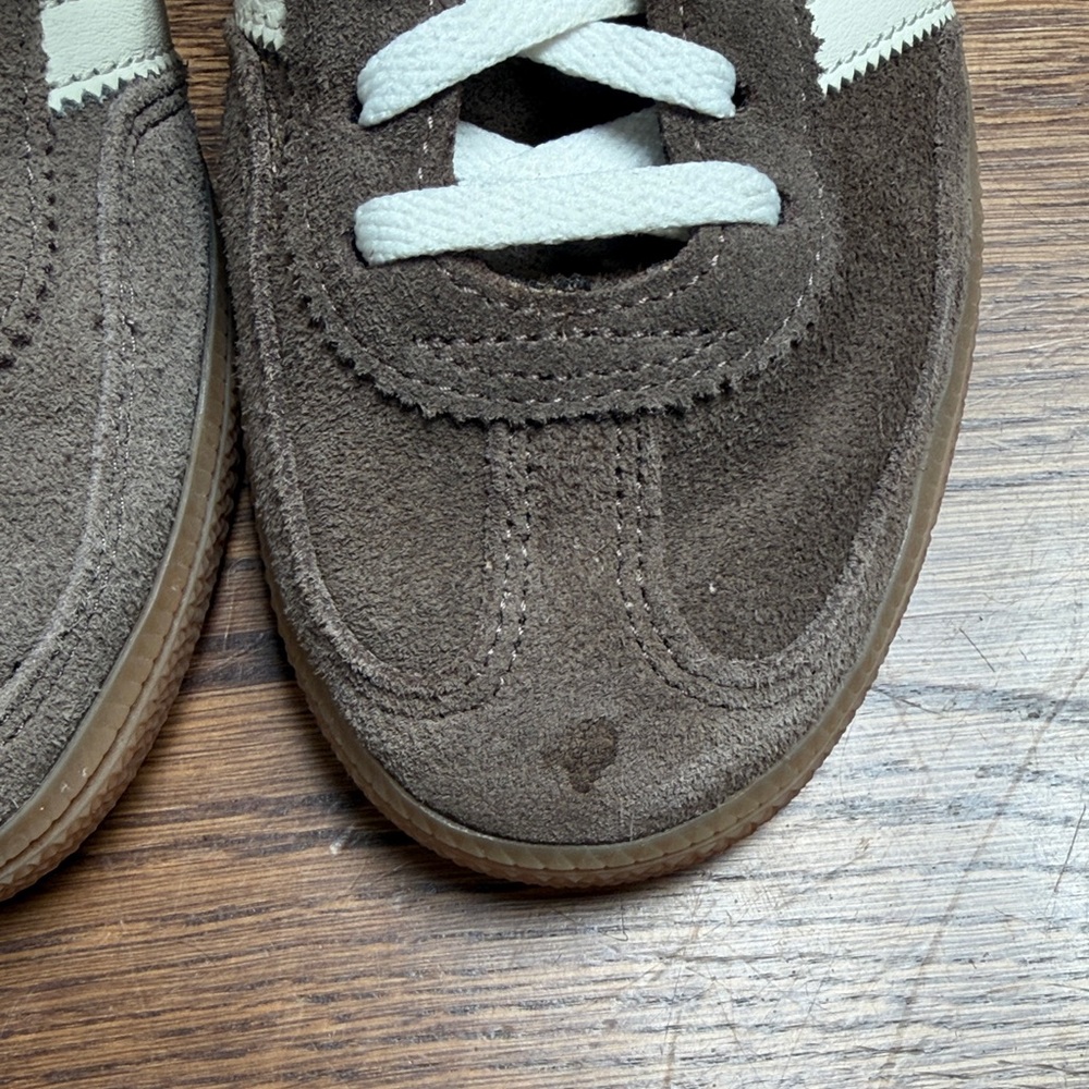 adidas Handball Spezial Suede Sneakers in Brown with Cream Stripes and Gum Sole - Picture 3 of 8